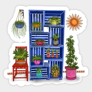 Crates and plants Sticker